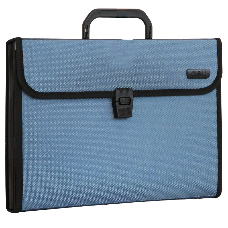 得力13格风琴包a4手提文件夹多层文件袋票据试卷收纳文 13格 深灰 5555