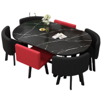 锦北长方形办公会议洽谈接待休闲桌椅组合培训休息区洽谈桌西瓜红