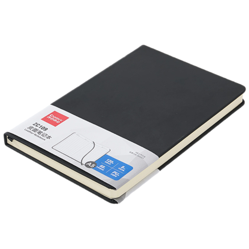 齐心 ZC109 皮面笔记本A5 120张 黑 单本装