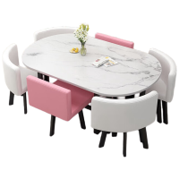 戴劲长方形办公会议洽谈接待休闲桌椅组合培训休息区洽谈桌乳白色