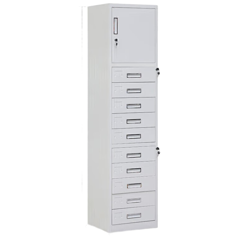 晋舰单门十斗柜钢制文件柜钢制办公柜抽屉柜目录柜员工柜储物柜铁皮柜