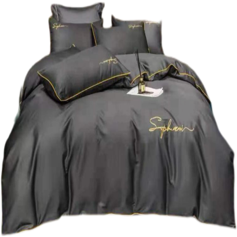 洛菲源 60S长绒棉三件套(时尚灰)被套160*210 床单160*230枕套48*74 套