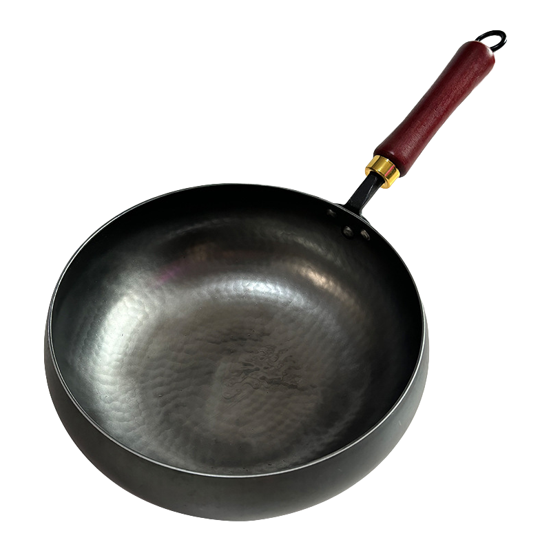 章丘大肚腩铁锅加深手工锻打小铁锅家用熟铁炒菜锅无涂层物理不粘炒锅