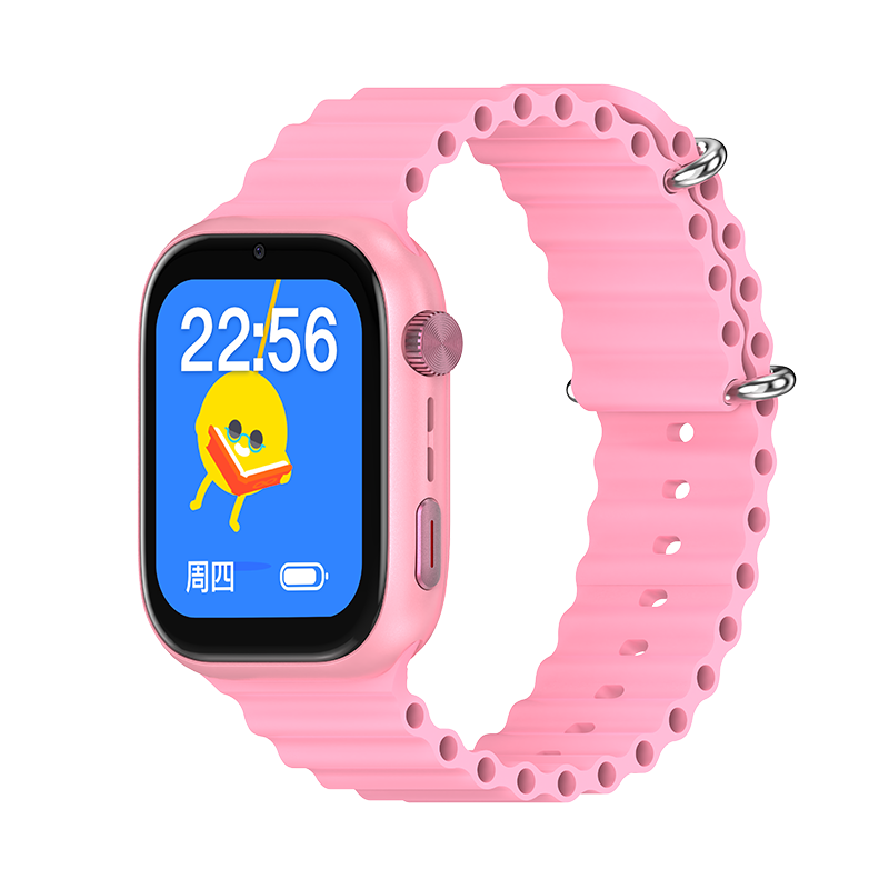 儿童智能电话手表4G全网通运动模式视频插卡通话语音微聊定位防水拍照机器人 粉色表盘