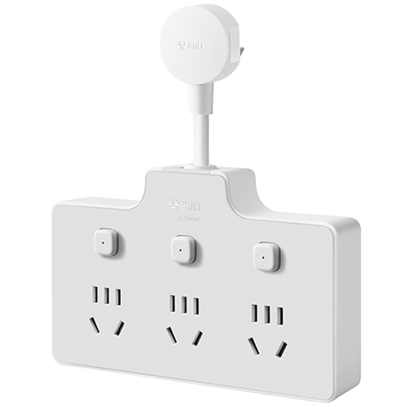 公牛插排柔线分控快充插座转换器带usb充电家用宿舍延长神器排插