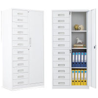 戴劲钢制偏十二斗文件柜钢制办公柜抽屉柜目录柜员工柜储物柜铁皮柜