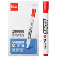 齐心 ZG0008 易擦白板笔 2.0mm 红 10支装