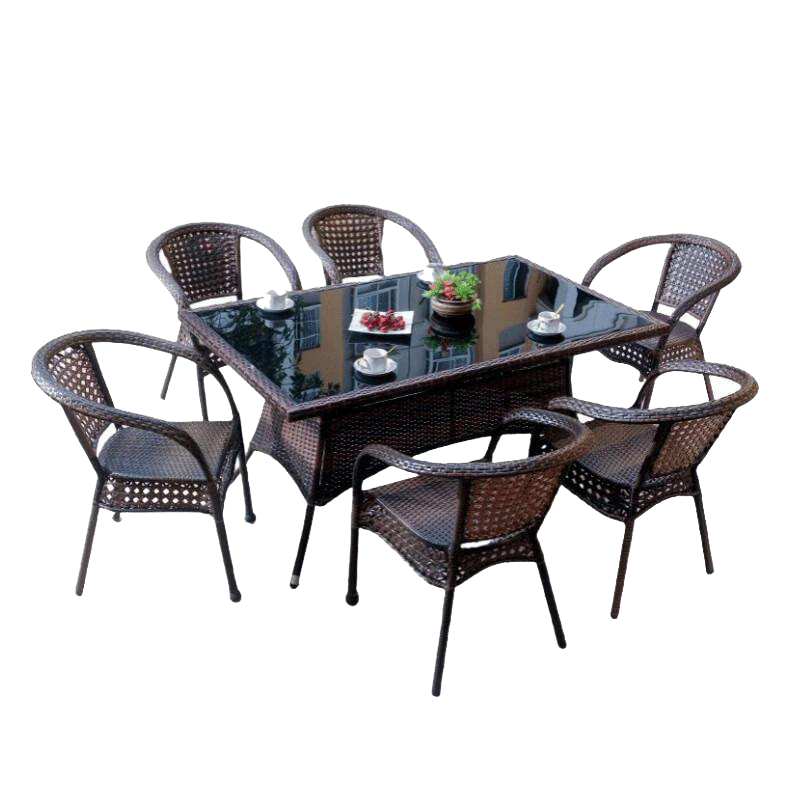 鑫睿辉 户外藤椅 一桌六椅 套