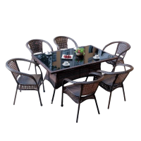 鑫睿辉 户外藤椅 一桌六椅 套