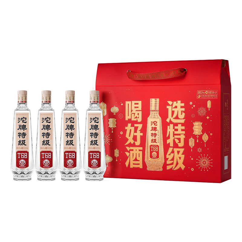 沱牌舍得 酒 沱牌特级T68礼盒50度588ml*4瓶/盒浓香型纯粮白酒