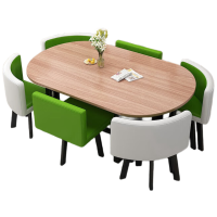 戴劲长方形办公会议洽谈接待休闲桌椅组合培训休息区洽谈桌翠绿色