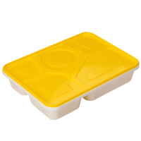 是尚 一次性餐盒 黄色五格SZ1500ml 1个