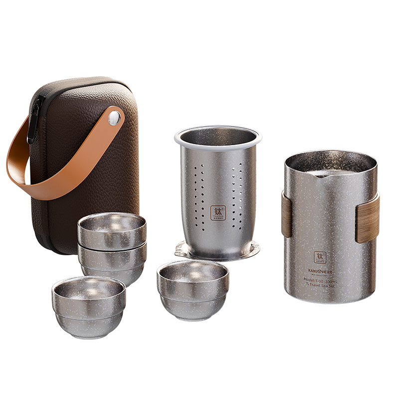 金灶T-30F纯钛旅行茶具套装2026新款户外露营便携式泡茶壶快客杯