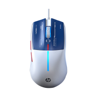 惠普M100有线电竞游戏发光鼠标轻音办公商务RGB灯效台式电脑笔记本通用USB接口磨砂人体工学机甲蓝[低音版]
