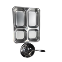 蓝枫304不锈钢餐盘+碗+勺子+筷子