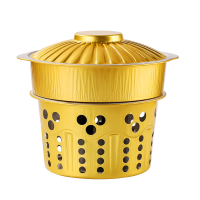 户外锡纸锅一次性火锅露营锅具套装酒精炉卡式炉老北京小火锅