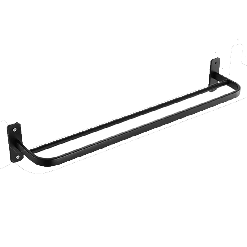 九牧(JOMOO)卫生间置物架毛巾架免打孔浴室太空铝浴巾架双杆衣钩卫浴挂件套装930609/936004