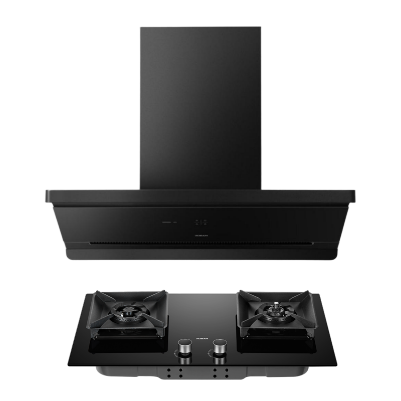 老板[超薄平嵌L1]抽吸排油烟机顶侧一体27大吸力挥手智控 免拆智能防干烧灶烟灶套装L1+57B9A-D2P 天然气