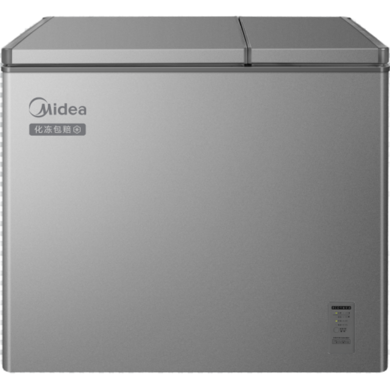 美的(Midea)210L双温双箱家用冰柜减霜80%非无霜大冷冻小冷藏两用卧式冷柜冰箱电子控温一级能效