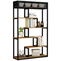 戴劲铁艺置物架绿植花架隔断收纳架书架办公室餐厅装饰架 五层长150cm