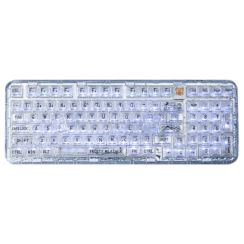 coolkiller北极熊CK98全透明机械键盘三模客制化蓝牙无线游戏电竞冰刃轴 段落轴