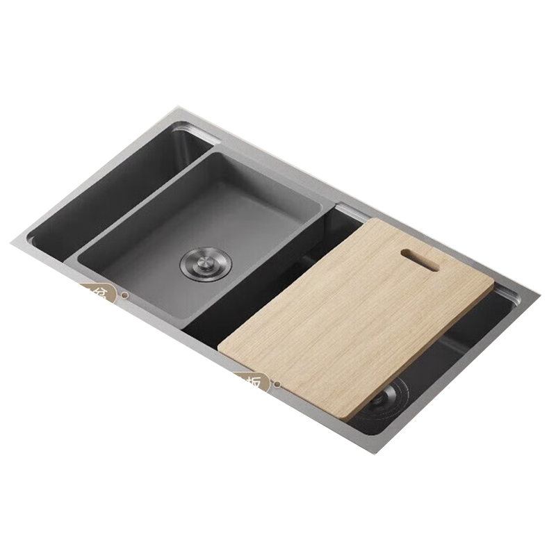 九牧(JOMOO)厨房水槽纳米304不锈钢加厚洗菜一体盆多功能阶梯轨道水槽06321/06323