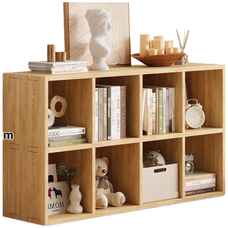 戴劲木制储物收纳柜家用书柜置物架靠墙组合格子矮柜双层120*30*75cm