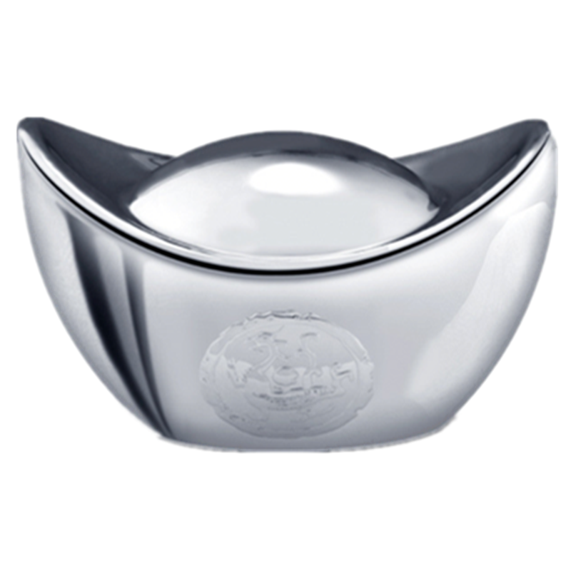 素竹 足银白银投资银条 银元宝银摆件 实心1000g 抛光光面款 收藏赠礼可回购