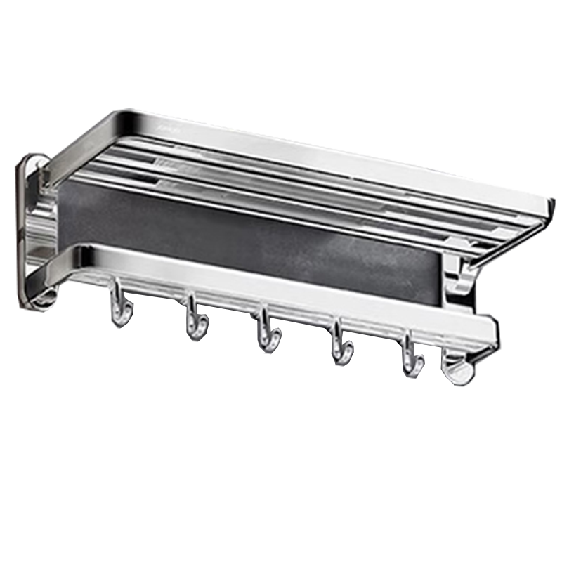 九牧(JOMOO)毛巾架304不锈钢浴巾架卫生间置物架免打孔厕所挂钩浴室挂件套装939403