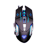 狼蛛S20鼠标电竞游戏宏编程有线机械轻音电竞台式笔记本通用滑鼠黑色[有声]