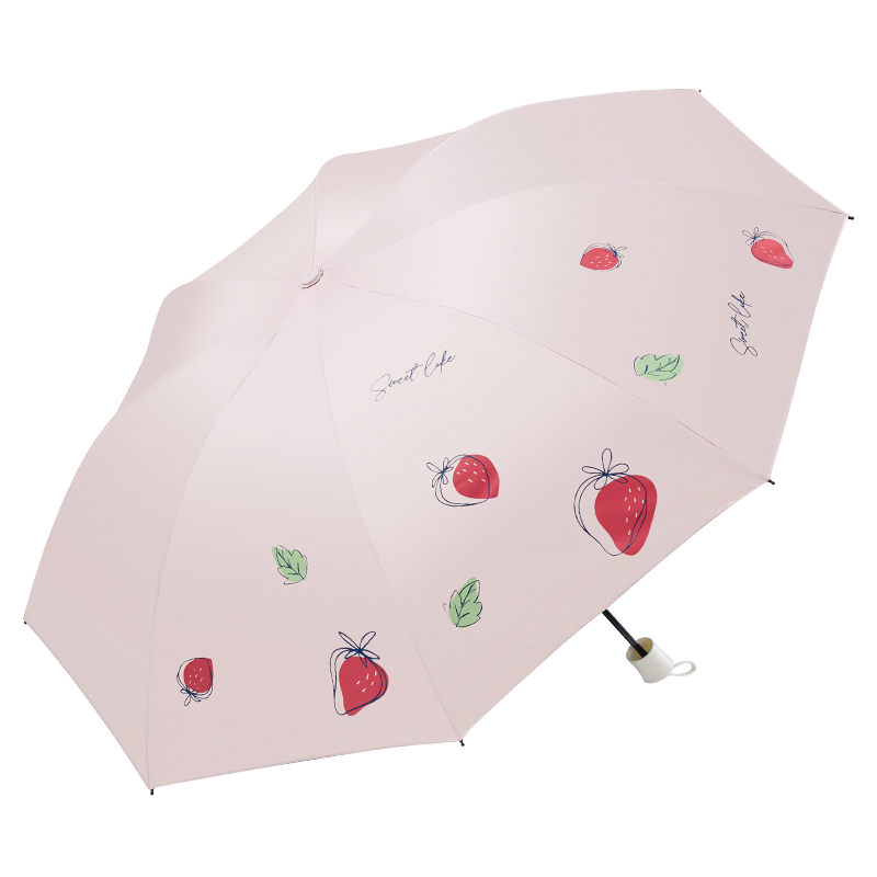 天堂成人防紫外线三折黑胶晴雨伞57*8骨大伞面耐用防水防晒伞风景图案