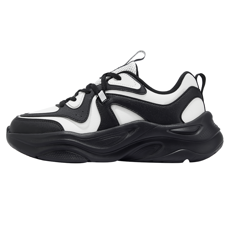 361°运动鞋女新款复古轻便休闲鞋防泼水防滑黑色女鞋鞋子