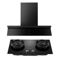 老板(Robam)[小黑镜L1]27风量1200Pa抽油烟机 顶侧一体超薄平嵌挥手智控65X7-L1+56BA-E2P