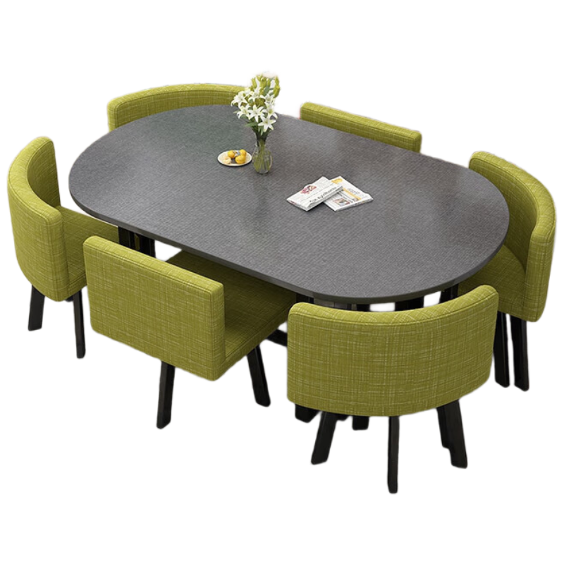 晋舰长方形办公会议洽谈接待休闲桌椅组合培训休息区洽谈桌豆绿