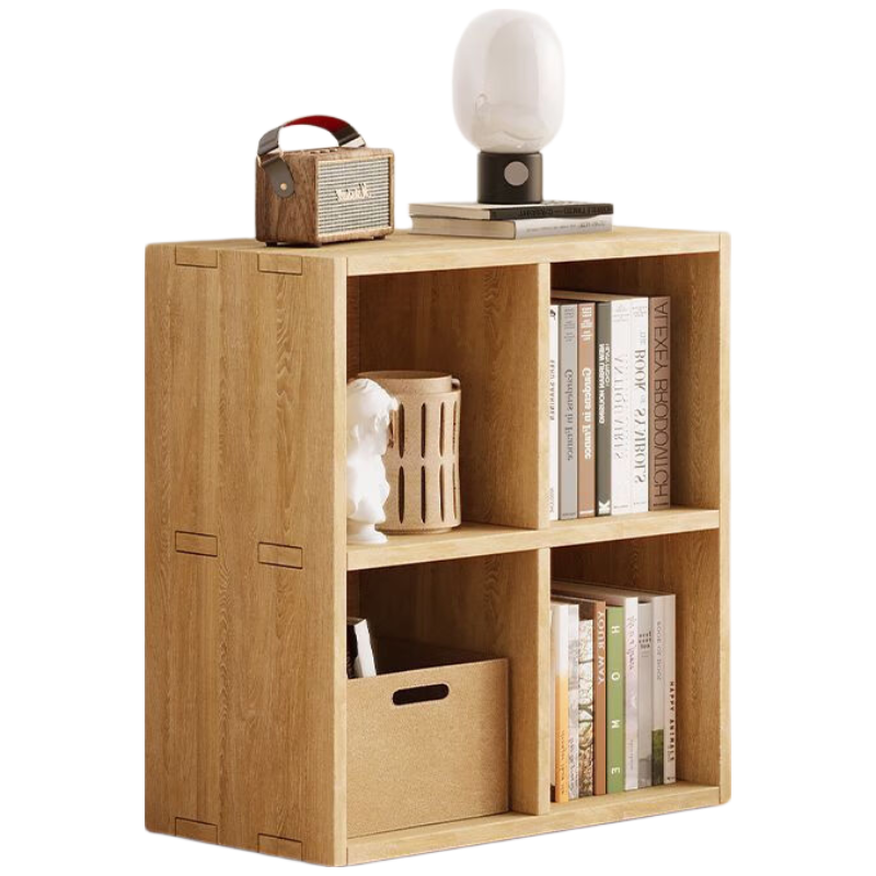 戴劲木制储物收纳柜家用书柜置物架靠墙组合格子柜矮柜双层60*30*60cm