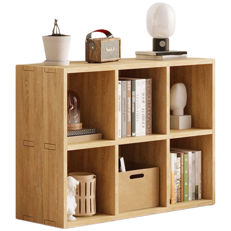 锦北木制储物收纳柜家用书柜置物架靠墙组合格子柜矮柜双层90*30*60cm