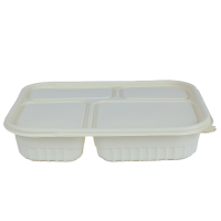 熊晟 降解环保快餐盒 四格1200ml 200个/箱