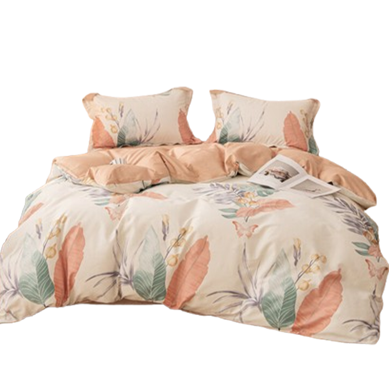 洁丽雅四件套柔软贴身舒适亲肤清雅印花AB版套件JF-240016