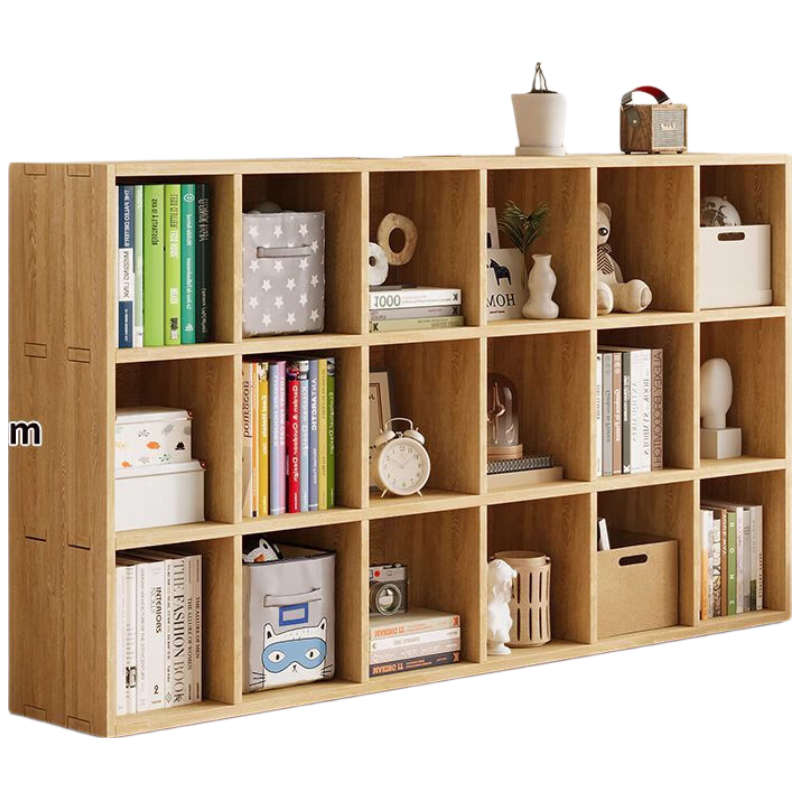 戴劲木制储物收纳柜家用书柜置物架靠墙组合格子矮柜三层180*30*90cm