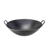 金迪乐老式双耳尖底炒菜锅圆底大铁锅食堂加厚炒锅