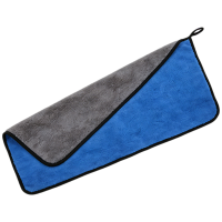 千苏 RL3060 家政保洁抹布双面珊瑚绒带挂绳擦车巾 蓝色30*60cm 5条装 500g/㎡