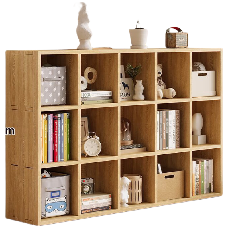 戴劲木制储物收纳柜家用书柜置物架靠墙组合格子矮柜三层150*30*90cm