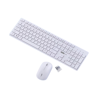 Lenovo联想KN220无线键盘鼠标套装超薄商务办公笔记本台式电脑通用2.4G[白色]