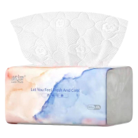 蓝漂Lampure 四层竹浆软包抽纸 75抽*4包 中幅无香型 国产健康有印花