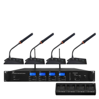 惠度(HuiDu)EW-430带混音器一拖四无线麦克风带充电座双重模式话筒智能混音高端会议系统麦