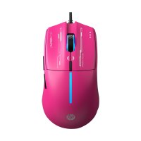 惠普M100有线电竞游戏发光鼠标轻音办公商务RGB灯效台式电脑笔记本通用USB接口磨砂人体工学玫果红[低音版]