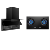 老板(Robam)小黑翼超薄顶侧双吸油烟机 28风量家用大吸力抽油烟机D2烟机+E2P灶具 烟灶炉灶套装 天然气