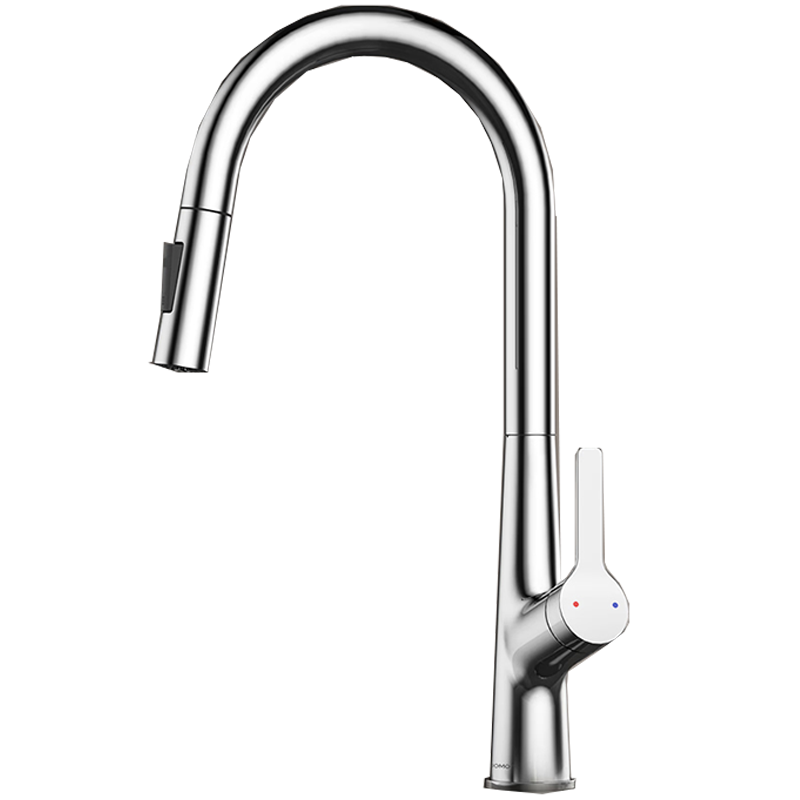 九牧(JOMOO)厨房抽拉水龙头极简360度旋转冷热洗菜盆龙头33182-779/1B-Z