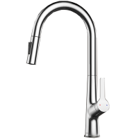 九牧(JOMOO)厨房抽拉水龙头极简360度旋转冷热洗菜盆龙头33182-779/1B-Z