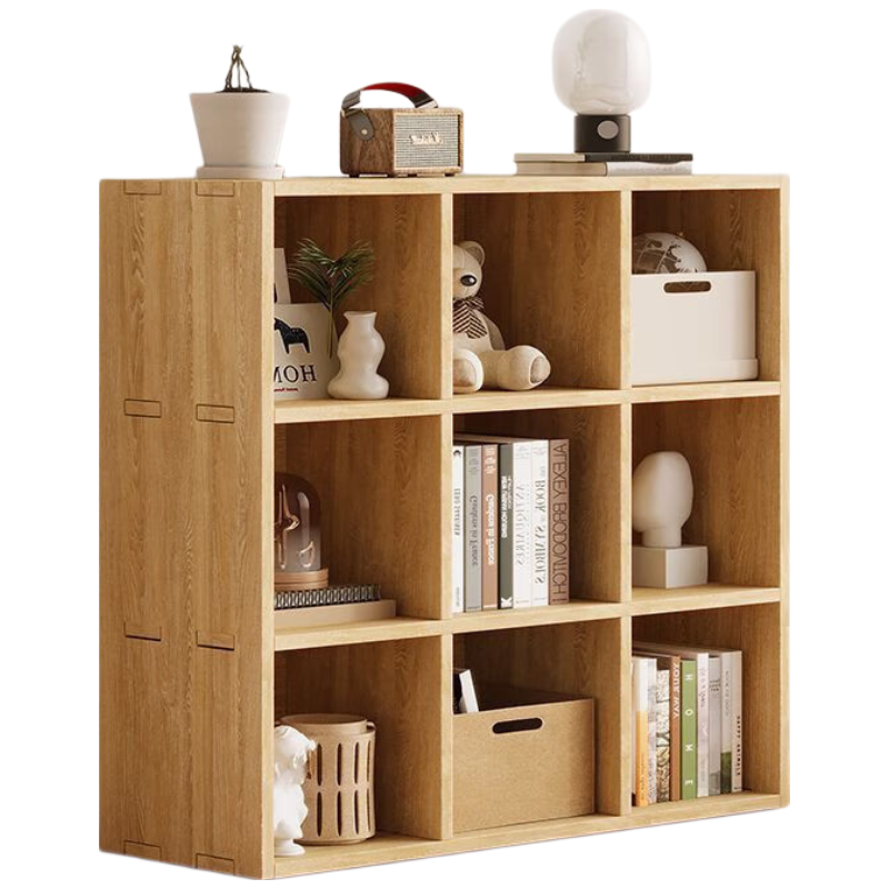 锦北木制储物收纳柜家用书柜置物架靠墙组合格子柜矮柜三层90*30*90cm